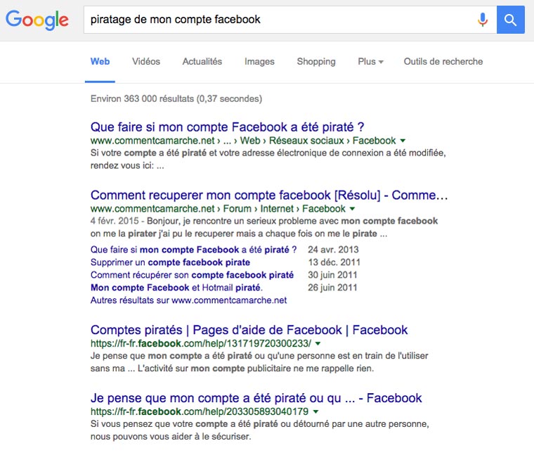 Je me suis fait pirater mon compte Facebook