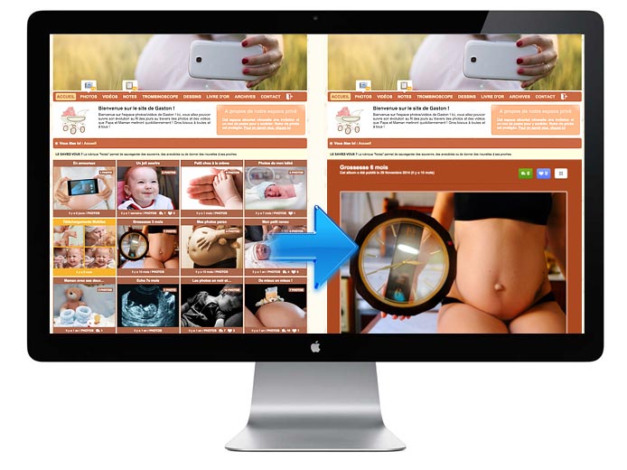 Grossesse, naissance et évolution de bébé : partagez vos photos en privé